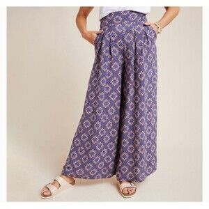 Maeve NWT Purple Terrace Floral Wide Leg Pants 2